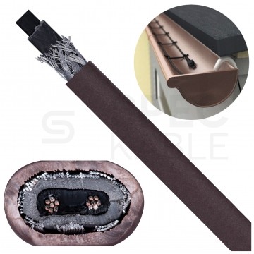 Kabel grzejny samoregulujący PHC 2x0,5mm2 brązowy 16W/m ekranowany do ochrony przed zamarzaniem Grand Meyer