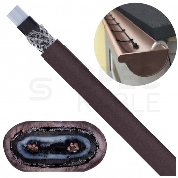 Kabel grzejny samoregulujący PHC 2x1mm2 brązowy 20W/m ekranowany do ochrony przed zamarzaniem Grand Meyer