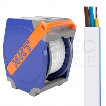 Kabel instalacyjny płaski YDYp 3x1,5mm2 biały 450/750V drut NKT instal PLUS bęben QADDY 650m