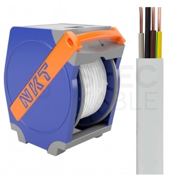 Kabel instalacyjny płaski YDYp 4x1,5mm2 biały 450/750V drut NKT bęben QADDY 450m