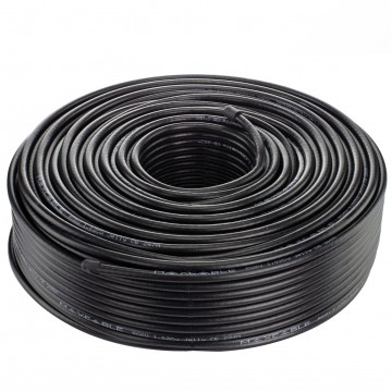 Kabel koncentryczny 75ohm RG6ż Dual-Shield 1,02/4,57/6,8mm Cu (oplot Al) antenowy zewnętrzny żelowany czarny MAXCABLE