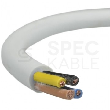 Kabel mieszkaniowy OMY / H03VV-F 4x0,5mm2 biały 300/300V giętki linka Elektrokabel