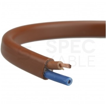 Kabel mieszkaniowy płaski OMYp / H03VVH2-F 2x0,75mm2 brązowy 300/300V giętki linka Mercor