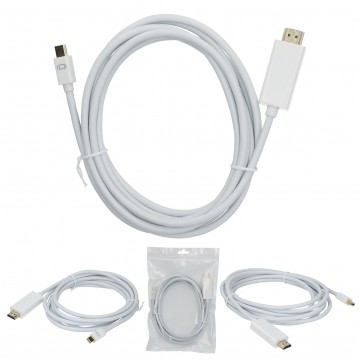 Kabel mini Displayport 1.2 / HDMI 4K@30 (wtyk / wtyk) biały 3m