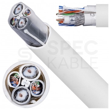 Kabel multimedialny tc’Multikabel 2x UTP kat.5e + 2x RG6 75ohm + 1x FO FTTH 2J SM 9/125 biały TC'EQ