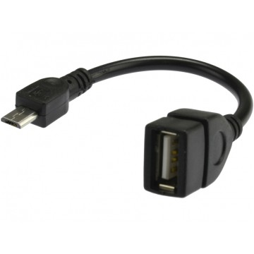 Kabel OTG Adapter USB 2.0 A / micro-B (gniazdo / wtyk) 10-20cm