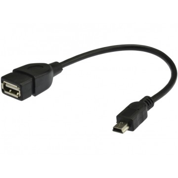 Kabel OTG Adapter USB 2.0 A / mini-B (gniazdo / wtyk) 20cm