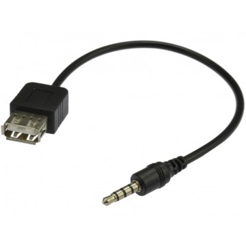 Kabel OTG Adapter USB 2.0 A / mini Jack 3,5mm 4-polowy (gniazdo / wtyk) 20cm