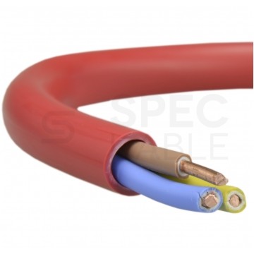 Kabel przeciwpożarowy silikonowy HDGs 3x2,5mm2 FE180 PH120 E90 czerwony 300/500V bezhalogenowy B2ca drut Bitner