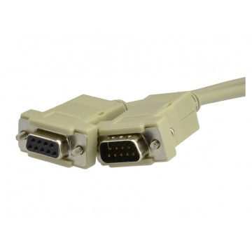 Kabel przedłużacz szeregowy RS-232 (D-Sub 9-pin) bez przeplotu (wtyk / gniazdo) 10m