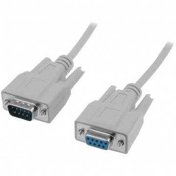 Kabel przedłużacz szeregowy RS-232 (D-Sub 9-pin) bez przeplotu (wtyk / gniazdo) 2m