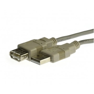 Kabel przedłużacz USB 2.0 A (wtyk / gniazdo) szary 1,8m
