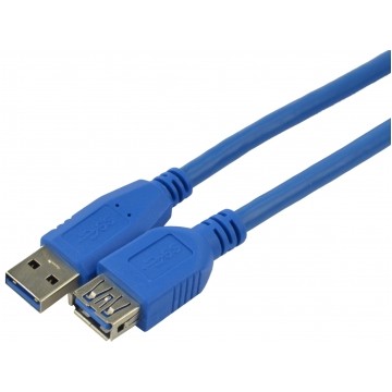 Kabel przedłużacz USB 3.0 A (wtyk / gniazdo) niebieski 1,8m