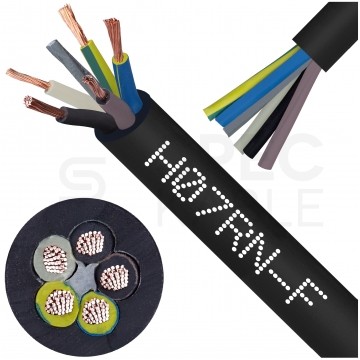 Kabel przemysłowy gumowy OnPD / H07RN-F 5x1,5mm2 czarny 450/750V zewnętrzny olejoodporny linka Elektrokabel