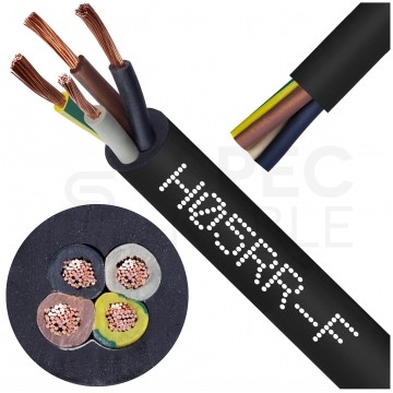 Kabel przemysłowy gumowy OW / H05RR-F 4x2,5mm2 czarny 300/500V zewnętrzny linka Elektrokabel