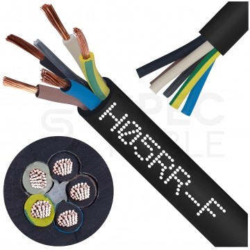 Kabel przemysłowy gumowy OW / H05RR-F 5x2,5mm2 czarny 300/500V zewnętrzny linka Elektrokabel