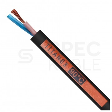 Kabel przemysłowy gumowy TITANEX OnPD / H07RN-F 2x1,5mm2 czarny 450/750V zewnętrzny olejoodporny linka Helukabel Nexans