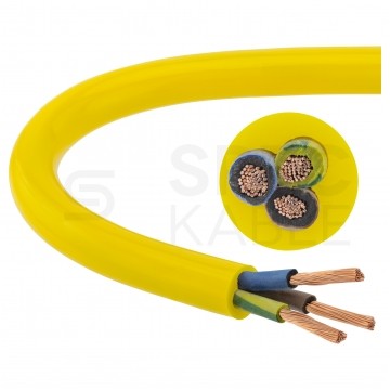 Kabel przemysłowy poliuretanowy PUR / H07BQ-F 3x1,5mm2 żółty 450/750V zewnętrzny olejoodporny linka Elektrokabel