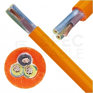 Kabel przemysłowy poliuretanowy PUR / H07BQ-F 3x2,5mm2 pomarańczowy 450/750V zewnętrzny olejoodporny linka Elektrokabel
