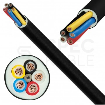 Kabel samochodowy YLYs 5x1mm2 czarny 24V zewnętrzny przyczepowy linka Elektrokabel