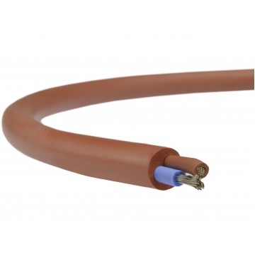 Kabel silikonowy SIHF 180°C 300/500V 2x0,5 ciepłoodporny LSOH ceglasty linka TKD
