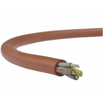 Kabel silikonowy SIHF 180°C 300/500V 4x0,5 ciepłoodporny LSOH ceglasty linka BSG