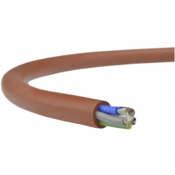 Kabel silikonowy SIHF 180°C 300/500V 5x1,5 ciepłoodporny LSOH ceglasty linka TKD