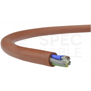 Kabel silikonowy SIHF 180°C 5x1,5mm2 ceglasty 300/500V ciepłoodporny bezhalogenowy linka TKD