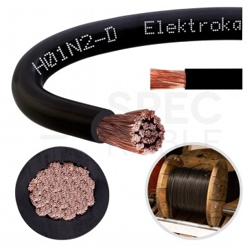 Kabel spawalniczy gumowy OnS / H01N2-D 25mm2 jednożyłowy czarny 100/100V zewnętrzny olejoodporny linka Elektrokabel