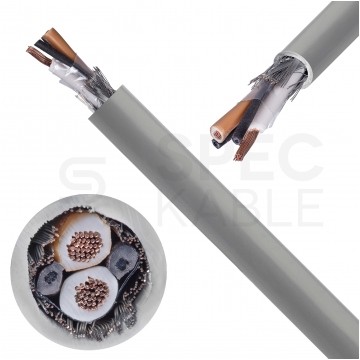 Kabel sterowniczy BiT LiHCH 2x0,75mm2 szary 300/300V ekranowany bezhalogenowy Dca linka Bitner
