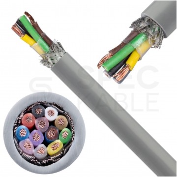 Kabel sterowniczy ELITRONIC-CY LIYCY 12x0,14mm2 szary 250/350V ekranowany olejoodporny linka TKD