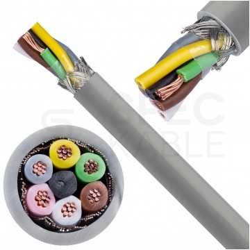 Kabel sterowniczy ELITRONIC-CY LIYCY 6x0,34mm2 szary 250/500V ekranowany olejoodporny linka TKD