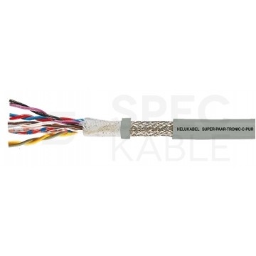 Kabel sterowniczy parowany SUPER-PAAR-TRONIC-C-PUR 1x2x0,5mm2 szary 300/500V bezhalogenowy odporny na działanie bioolejów i mikroorganizmów Dca linka Helukabel