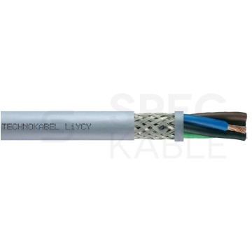 Kabel sterowniczy TECHNOTRONIK LIYCY 2x0,34mm2 szary 300/300V ekranowany olejoodporny linka Technokabel