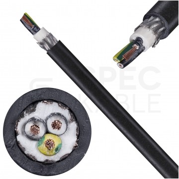 Kabel sterowniczy ziemny BiT 1000 CY FR 3x0,75mm2 czarny 0,6/1kV ekranowany zasilający numerowany olejoodporny linka Bitner