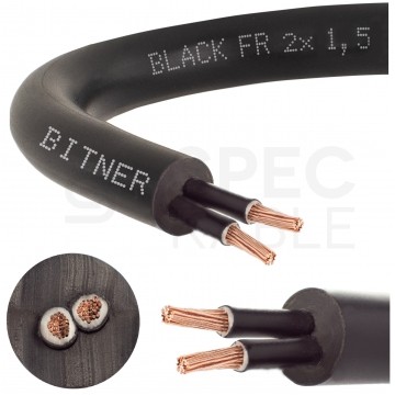Kabel sterowniczy ziemny BiT 500 Black FR 2x1,5mm2 czarny 300/500V zasilający numerowany olejoodporny linka Bitner