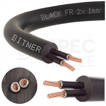 Kabel sterowniczy ziemny BiT 500 Black FR 2x1mm2 czarny 300/500V zasilający numerowany olejoodporny linka Bitner