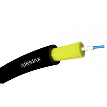 Kabel światłowodowy 1 włókno 1J SM 9/125 G.657A2 microADSS do sieci napowietrznych czarny TPU AIRMAX