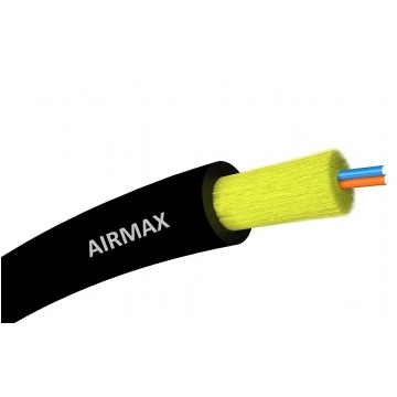 Kabel światłowodowy 2 włókna 2J SM 9/125 G.657A2 microADSS do sieci napowietrznych czarny TPU AIRMAX