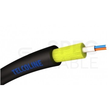 Kabel światłowodowy 2 włókna 2J SM 9/125 G.657A2 microADSS do sieci napowietrznych czarny TPU Heavy Duty TELCOLINE