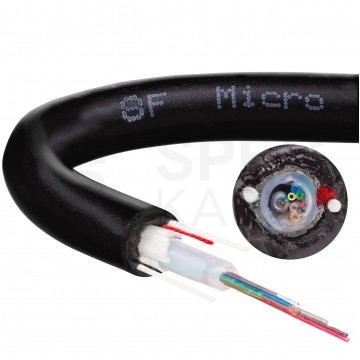 Kabel światłowodowy U­DQ(ZN)BH 8 włókien SM G.652.D 9/125 uniwersalny czarny ZTT