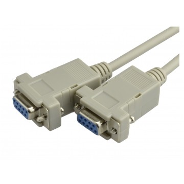 Kabel szeregowy RS-232 (D-Sub 9-pin) z przeplotem NULL MODEM (gniazdo / gniazdo) 1,8m