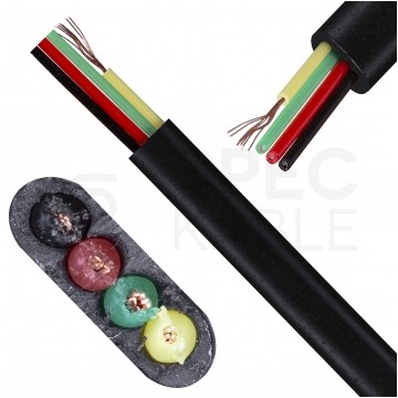Kabel telefoniczny płaski YTLYp 4x0,12mm2 Cu czarny 150V linka Atel