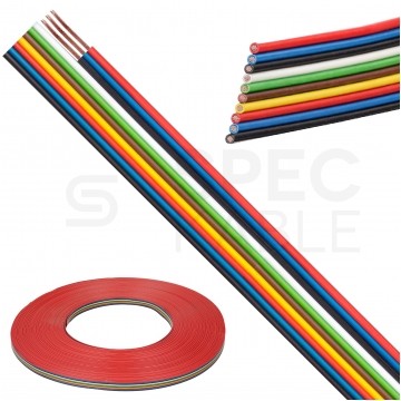 Kabel telekomunikacyjny wstążkowy TLWY 10x0,35mm2 kolorowy 150V montażowy linka Technokabel
