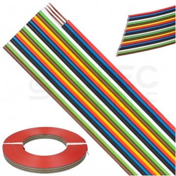 Kabel telekomunikacyjny wstążkowy TLWY 20x0,22mm2 kolorowy 150V montażowy linka Technokabel