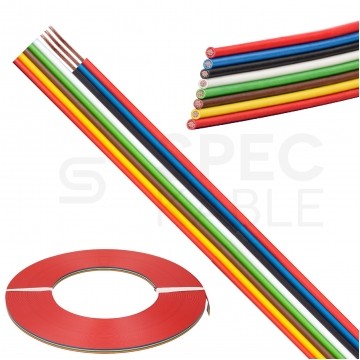 Kabel telekomunikacyjny wstążkowy TLWY 8x0,12mm2 kolorowy 150V montażowy linka Technokabel