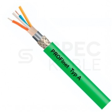 Kabel transmisyjny HELUKAT PROFInet typ A kat.5e SF/UTP 2x2x0,64mm do sieci przemysłowej Profinet zielony 125V ekranowany drut Helukabel