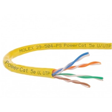Kabel UTP kat.5e U/UTP 4x2x0,5 żółty Molex