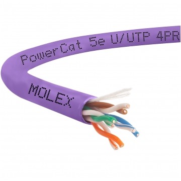 Kabel UTP kat.5e U/UTP 4x2x0,51 fioletowy LSOH Molex
