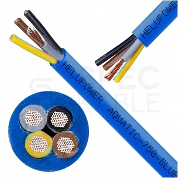Kabel wodoodporny HELUPOWER AQUATIC 4x1,5mm2 niebieski 450/750V bezhalogenowy do pomp głębinowych i wody pitnej linka Helukabel